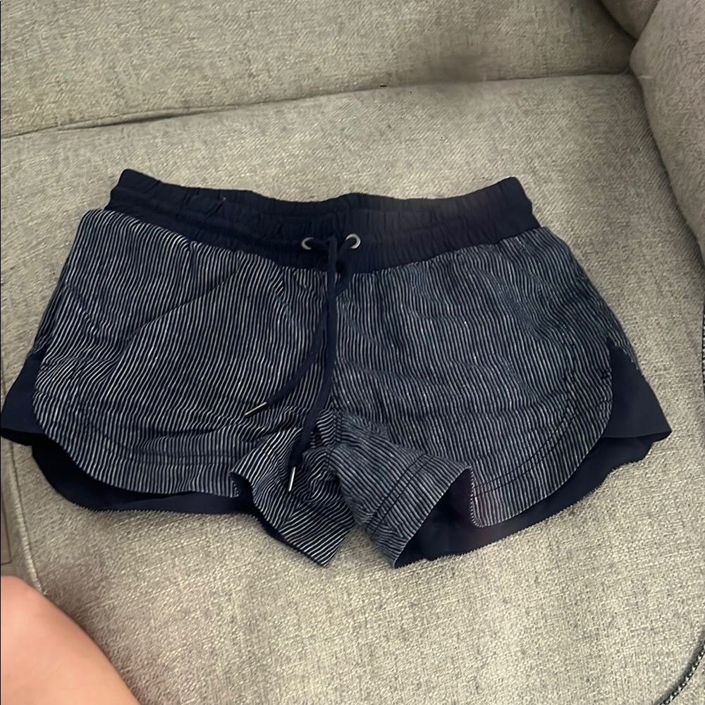 Athleta Blue and White Athletic Shorts Lightweight Breathable